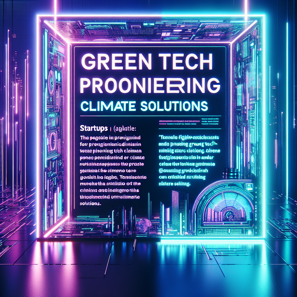 شركات التقنية الخضراء: ابتكارات لمواجهة التغير المناخي | CyberVibes Online